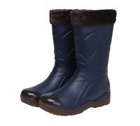 cfpqv Bottes de pluie mi-hautes en caoutchouc pour homme - Bottes de pluie doublées - Bottes Wellington - Bottes de pluie imperméables - Bottines en caoutchouc - Bottes d'extérieur - Taille 39-44