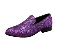 cfpqv Chaussures de costume à paillettes pour homme - Tailles 35-46 | Chaussures à enfiler brillantes, mocassins à enfiler, chaussures de smoking formelles, chaussures de fête pour homme