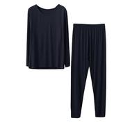 cfpqv Pyjama d'automne pour femme - Grandes tailles - Ensemble de pyjama chaud - Vêtement de nuit léger - Couleur œuf - Pyjama à manches longues - Pantalon de pyjama deux pièces - Tenue d'intérieur