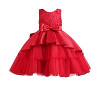 cfpqv Robe pour fille - Printemps et anniversaire d'enfant - Robe de princesse - Podium - Tutu - Jupe de piano - Costume de soirée - Robe décontractée - Chaînes - Pantalon, rouge, 2-3 ans