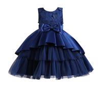 cfpqv Robe pour fille - Printemps et anniversaire d'enfant - Robe de princesse - Podium - Tutu - Jupe de piano - Costume de soirée - Robe décontractée - Chaînes - Pantalon, bleu foncé, 3-4 ans