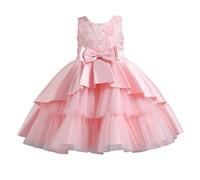cfpqv Robe pour fille - Printemps et anniversaire d'enfant - Robe de princesse - Podium - Tutu - Jupe de piano - Costume de soirée - Robe décontractée - Chaînes - Pantalon, Rose, 3-4 ans