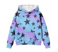 cfpqv Sweat à capuche mignons pour adolescentes filles manches longues Star Graphic Oversize Sweat-shirts à tombé mignon Pulls Hauts confortables Tenues d'hiver Vêtements adolescents hommes, bleu ciel
