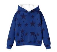 cfpqv Sweats à capuche mignons pour préadolescents filles manches longues motif étoile sweatshirts surdimensionnés tombé mignon pull hauts confortables tenues d'hiver robe pull noir, bleu, 3-4 ans