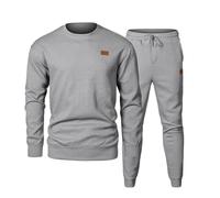 cfpqv Tenue 2 Pièces Homme Pull Tricoté Sweat-Shirt Survêtement et Pantalon de Jogging Ensemble Survêtement avec Poches Football Paris, gris, XL