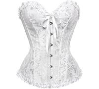 cfpqv Top Corset Femme Push Up Bustier Corset Top Pour Femmes Poitrine Complète Corsage Lacets Corsé Taille Formatrice Lingerie Avec Motif Jacquard Conception Osseuse Gothique Vintage Bustier Corsé