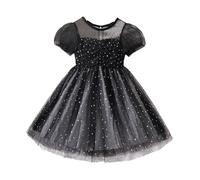 cfpqv Tulle à manches courtes pour bébé - Noir et blanc à pois - Histoires du calendrier de l'Avent, Noir , 12-18 mois