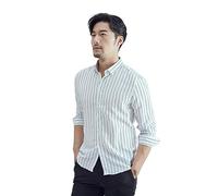 CFQYPZY Chemises Habillées pour Hommes - Chemises Imprimées À Rayures Classiques Mode Chemises Blanches Boutonnées À Manches Longues Chemises Décontractées Respirant Cardigan pour Hommes Hauts Vinta