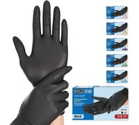 CFRX-Franz Mensch Hygostar 27068 Safe Light Gants en nitrile non poudrés Noir Taille S