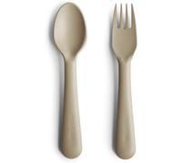 Cfrx-Mushie Set De Fourchette Et Cuillère Pour Enfants Couverts De Table Réutilisables Résistants Au Lave-Vaisselle Et Au Micro-Ondes Fabriqué Au Danemark Vanilla