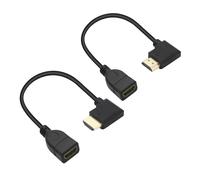 CFRY-1 paire de câbles d'extension HDMI mâle à HDMI femelle à 90 degrés 4K, câbles d'extension haute définition plaqués or à 90 degrés, pour caméras, ordinateurs, téléviseurs etc-2 pièces (Gauche+Dro
