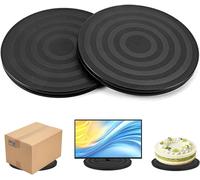 CFRY-2 Pcs Tourne-Disque Rotatif à 360°Plateau Pivotant,TV Support Pivotant Plateau Universel Rond Plateau Tournant Manuel avec Roulement à Bille pour Ordinateurs Portables, moniteurs, Noir, 20cm