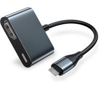 CFRY-Adaptateur HDMI 1080p Digital AV Video Synchronization Screen HDMI Cable Converter Connector for All iPhone/Pad to TV/Monitor/Projector,Prise en Charge de la Charge du téléphone