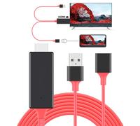CFRY-Câble Adaptateur HDMI vers USB, câble Dongle Femelle vers HDMI mâle HDTV pour téléphone Android OS vers écran TV projecteur (Rouge)