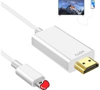 CFRY-Cable HD-MI 1Phone vers TV, 1 Pcs 1.8m Câble HDM-I Moniteur de Projecteur Converter Lightning HD-mi Compatible avec i-Phone/1Pad/1Pod