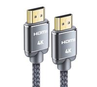 CFRY-Cable HDMI 4K 0.5m Cable HDMI par Ethernet en Nylon Tress¿¿ Supporte 3D/ Retour Audio - Cordon Hdmi pour Lecteur Blu-Ray/PS-3/ PS-4/ for Netfix/for Fire TV/Ecran - Gris