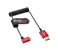 CFRY-Câble spiralé micro HDMI 8K 2.1 à angle droit vers HDMI ultra fin pour Atomos Ninja V, 8K @ 60 Hz 4K @ 120 Hz haute vitesse pour Sony A7RIII A7II A7M3, pour Canon R5 M6