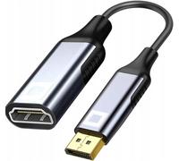 CFRY-DisplayPort DP vers HDMI 2.0 4K/60Hz, 2K/240Hz, Full HD, Dynamic HDR DSC 3D HDCP 2.2 FEC, Plug & Play, 18 Gbps, câble unidirectionnel, Aluminium Space Gray (4K)