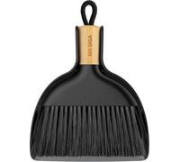 CFRY-Ensemble Mini Pelle et Balayette, Petite Pelle Balayette Manche en Bambou, Balayette de Table Ramasse Poussière, Noir