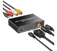 CFRY-Extracteur Audio ARC Multifonction, HDMI ARC, Fibre Optique, Fonction de Commutation de Méthode Coaxiale à 3 Entrées, Amplificateur Audio Haute Puissance avec Port Casque Stéréo de 3,5 mm