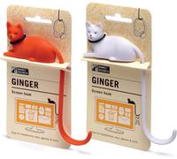 CFRY-Ginger The Cat Tail Crochet pour écran d'ordinateur, support de casque de bureau, crochets décoratifs pour accessoires d'ordinateur (orange et blanc)