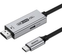 CFRY-HDMI vers câble USB C 6ft/1,8M 4K@60Hz, Adaptateur unidirectionnel HDMI (Source) vers USB-C (Affichage) pour MacBook, Steam Deck, PS5/4, Nintendo Switch, AR/XR, moniteurs Portables