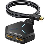 CFRY-KiWiBiRD Splitter HDMI 2 Sorties simultanées pour Double ecran, 4K 2160p 1440p 1080p HDCP 3D repartiteur HDMI 1 Entree Compatible avec PC Ordinateur Portable PS4 PS5 TV Box projecteur