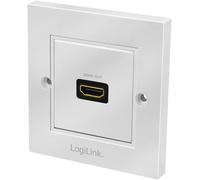 CFRY-LogiLink AH0017 - Prise Murale HDMI avec 1 Prise HDMI Haute Vitesse avec Embrayage Ethernet (Femelle/Femelle intérieure) en Blanc