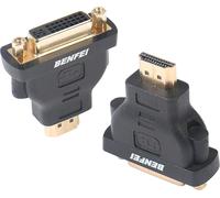 CFRY-Lot de 2 adaptateurs HDMI vers DVI-D DVI, Adaptateur HDMI vers DVI-D DVI bidirectionnel mâle vers Femelle avec Cordon doré