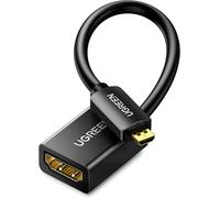 CFRY-Micro HDMI vers HDMI 4K 60Hz Adaptateur Micro Mâle vers Femelle Transfert Bidirectionnel Supporte 3D Ethernet Arc Compatible avec Raspberry Pi 4 Hero 7 6 Black ASUS Zenbook UX330UA Yoga (50CM)