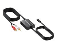 CFRY-Optique vers RCA Câble SPDIF vers G/D 48 kHz Convertisseur Intégré Amplificateur Audio Adaptateur Audio RCA L/R avec Câble Optique TV Box Ampli Lecteurs CD