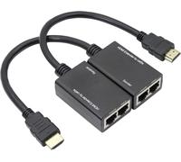 CFRY-RJ45 à HDMI Extendeur Adaptateur 1080P sur RJ45 CAT 5e Ethernet câble Extension étendue HDMI signal Amplificateur30m/100ft, Expéditeur + récepteur,1 Paire