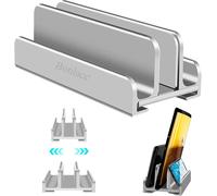 CFRY-Support Vertical Pc Ordinateur Portable, 3 en 1 Support Laptop Triple Fente Porte en Aluminium Réglable Rangement sur Bureau, Support Dock Compatible avec MacBook Pro Air Tablette Smartphone