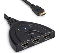 Cfry-Switch (Commutateur) 3 Ports Hdmi En 1 Full Hd (1080p) Avec Câble 50 Cm, Compatible Avec Ps4 / Xbox One/Switch