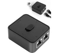 CFRY-Switch Ethernet 2 Ports RJ45, Switch RJ45 Splitter 1000 Mbps, 2 in 1 Out ou 1 in 2 Out, 2 Port Network Hub, Splitter Double pour PC Ordinateurs Commutateurs Routeurs Boîtiers Décodeurs Téléviseu