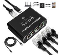 CFRY-Switch Ethernet, Switch RJ45 4 Ports 1000Mbps Network LAN Switch, Repartiteur Cable Hub RJ45, 1 to 4 Doubleur RJ45 pour Ordinateurs, Commutateurs, Routeurs, Boîtiers Décodeurs, Téléviseurs