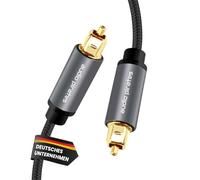 Cfry-Toslink Câble Fibre Optique [1,0 Mètre] Câble Numérique S/Pdif, Amplificateur, Home Cinéma, Xbox One, Ps4, Od : 4,0 Mm, Gaine En Nylon, Fiche En Métal, Contacts Plaqués Or