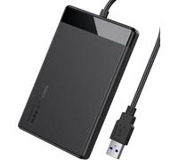CFRY-USB 3.0 Boitier Disque Dur Externe 2.5'', Boîtier Externe UASP 5Gbps 6TB Max pour SATA III II I HDD SSD 7mm 9.5mm , sans Outil, Supporte Windows Mac OS Linux (Noir)