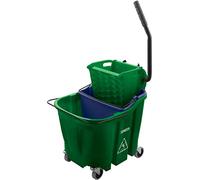 CFS OmniFit Seau à serpillière avec essoreur latéral et Insert d'eau Sale Vert 35 l