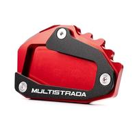 CFSJRXZ Coussin de béquille Extension De Béquille Latérale pour Moto pour Ducati Multistrada 950, 1100, 1200, 1260, 1200S, 1260S, V4S, V2 Rally Plaque de Support de béquille(Rouge)
