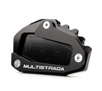 CFSJRXZ Coussin de béquille Extension De Béquille Latérale pour Moto pour Ducati Multistrada 950, 1100, 1200, 1260, 1200S, 1260S, V4S, V2 Rally Plaque de Support de béquille(Noir)