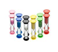 CFSL-1 Lot de 12 sabliers colorés pour enfants 30 secs/1 min, 2 min, 3 min, 5 min, 10 min, petit minuteur, convient pour l'école, la décoration de la maison, accessoires de jeu, multicolores, CFSL-1