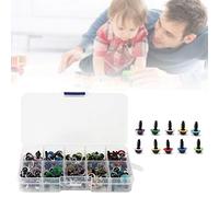 CFTGIW 1 Boîte Ours Jouet Yeux Non Toxique Pratique Enfants Bricolage Fait à la Main Accessoires 10mm Amoureux pour Fait à la Main pour Une Haute qualité Inoffensive (10 grilles (100 pièces par