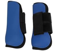 CFTGIW 1 Paire de Bottes de Jambe de Cheval en PU avec Coque en Néoprène, Bottes de Tendon de Cheval Sécurisées pour Saut de Compétition équestre, Pattes Avant Bleues L, Usure du Néoprène (Pattes