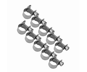 CFTGIW 10 Pièces Collier de Serrage de Tuyau de Carburant en Acier Inoxydable 6mm 20mm Taille en Option Collier de Serrage renforcé Collier de Tourillon Convient aux Colliers de Serrage