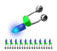 CFTGIW 10 Pièces LED Nuit Canne à Pêche Morsure Appât Lumière d'alarme avec Double Cloches Anneau Indicateur d'alarme de Morsure de Pêche Double et Anneau Donne du Métal au Poisson Haut Fabriqué