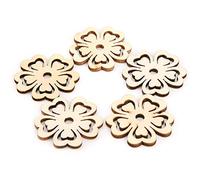 CFTGIW 100 Pièces de Bois Naturel, Matériau en Bois Naturel, Surface Lisse, en Forme de Fleur, pour la Décoration, une Décoration, un Sentiment de Festivals, un Matériau Complet, Rustique Lisse