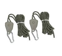 CFTGIW 2 Pcs 4m Camping Tente Cordon de Vent en Plein Air Corde Tente Extérieure avec Poulie Coroute Rapide Corde de Camping OD Green Extraordinaire de Poulie (GREEN)