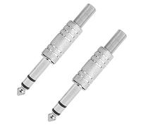 CFTGIW 2 Pièces Adaptateur Audio Coupleur Mâle Menuisier Guitare écouteur Prise Droite Connecteur Enfichable 6.35mm Piste Unique Poignée Facile Très Le Câble de Remplacement écouteurs Audio ou