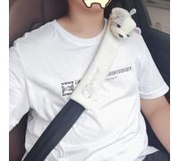 CFTGIW 23 Cm CEINTURE DE CELaire DE Voiture DE Dessin animé Couvre-coussin Moelleux Doux pour la Courroie DE Voiture Ours DE Sommeil Autosleepy (Dog blanc de 23 cm (célibataire))